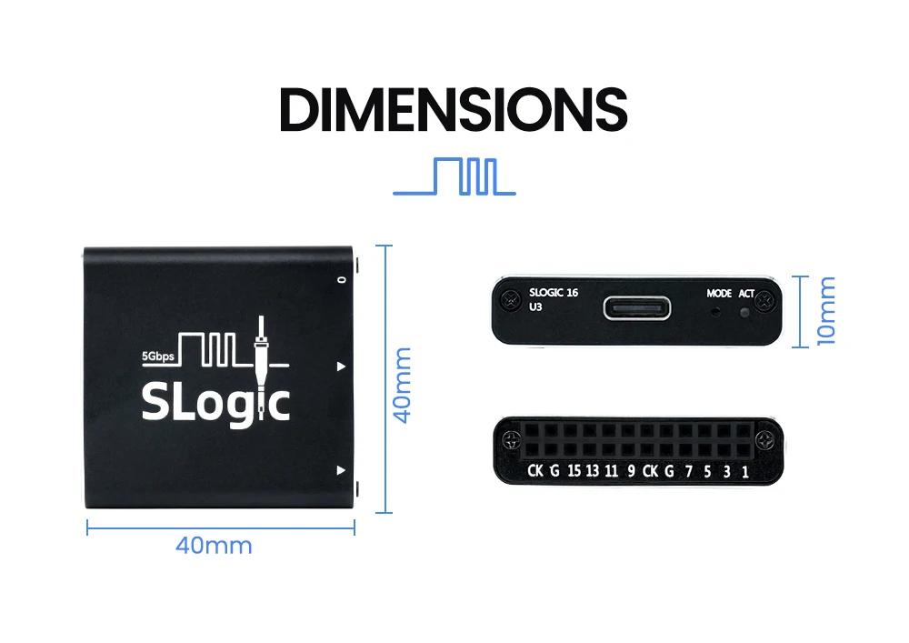 TZT Sipeed SLogic16U3 Basic/SLogic16U3 Advanced  Kit Mini 16-Channel Ultra High Speed USB3.0 Logic Analyzer 800M Sampling Rate