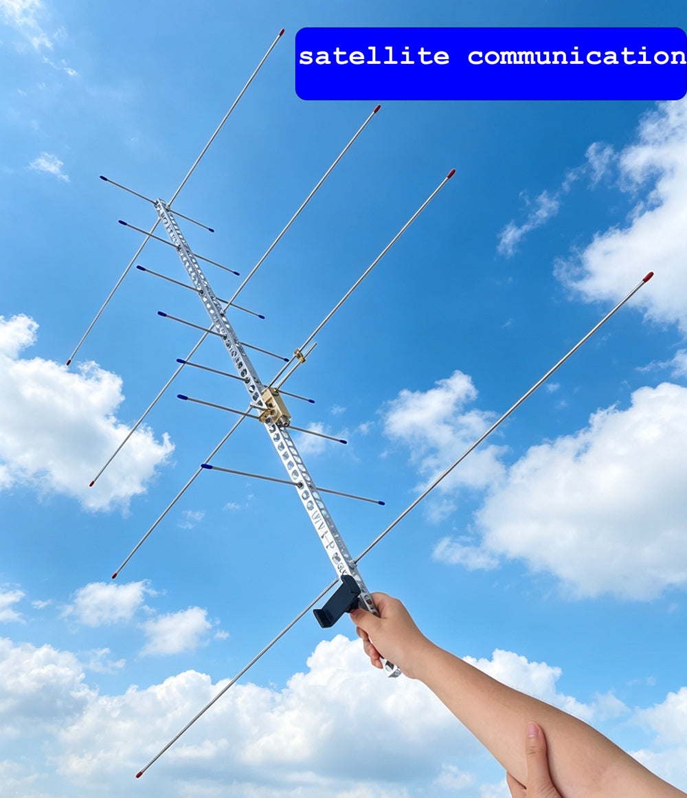 HamGeek U7V4-P 145-435MHz Portable UHF VHF Dual-Band Satellite Yagi Antenna for Ham Radio