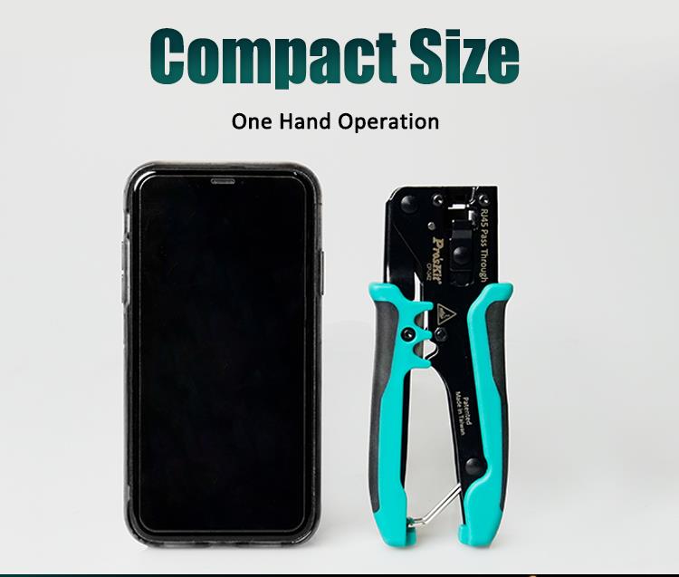 Pro'skit CP-342 End Pass Through Mini Crimper Pliers 8P8C RJ45 Perforated Crystal Head Crimp Tool 4in1 Ethernet LAN Stripper
