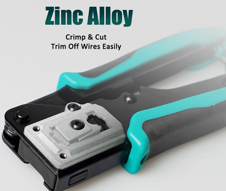 Pro'skit CP-342 End Pass Through Mini Crimper Pliers 8P8C RJ45 Perforated Crystal Head Crimp Tool 4in1 Ethernet LAN Stripper
