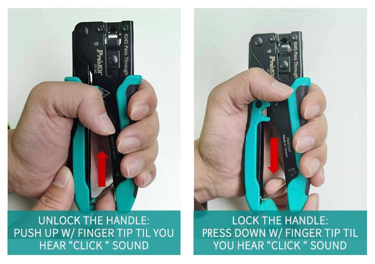 Pro'skit CP-342 End Pass Through Mini Crimper Pliers 8P8C RJ45 Perforated Crystal Head Crimp Tool 4in1 Ethernet LAN Stripper