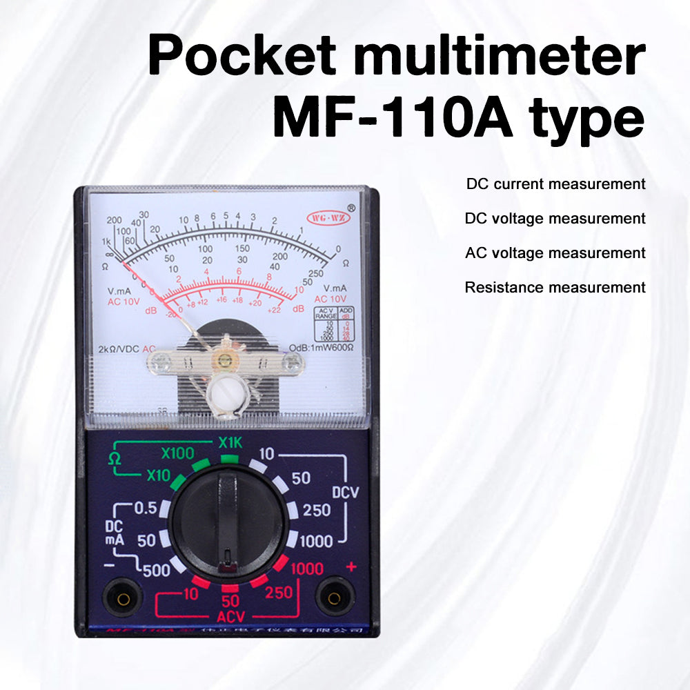 MF-47 MF-110A Pointer Multimeter DC AC 1000V Multimeter Portable Mechanical Pointer Type Multimeter Measurement Ammeter