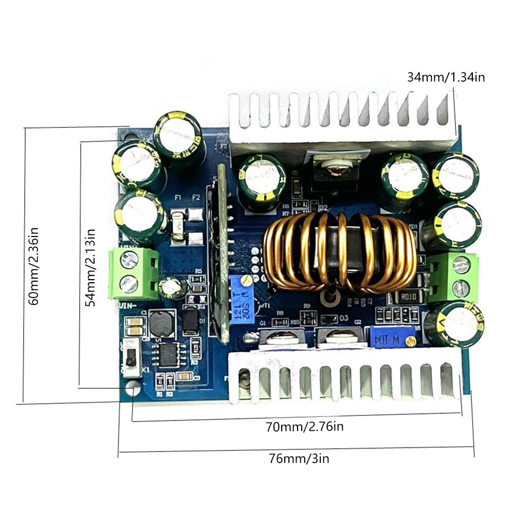 Adjustable Step Down Voltage Regulator Module 500W CC CV DC 12-95V to 1.5-90V Constant Current Buck Converter