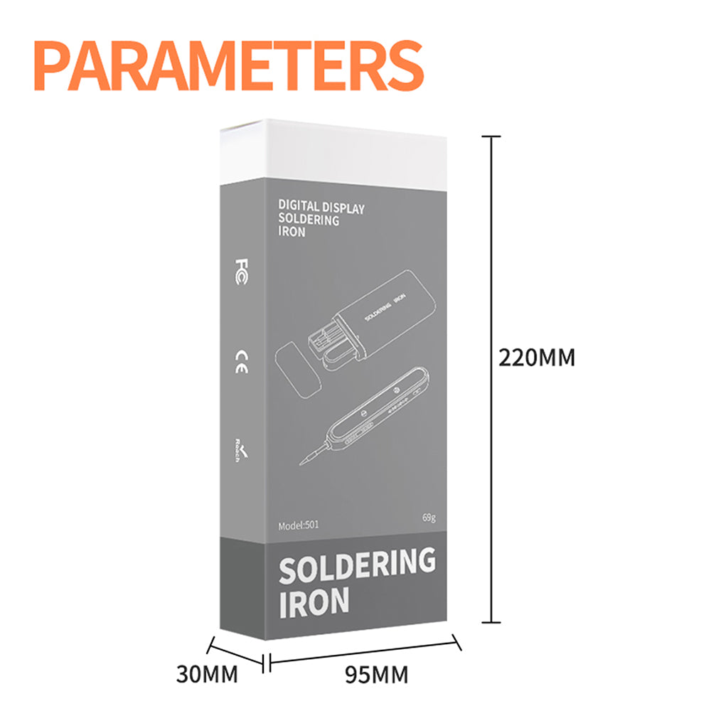 USB 1400mAh Battery Intelligent Soldering Iron Type C Interface Wireless Temperature Control High-power Solder Welding Iron Tool