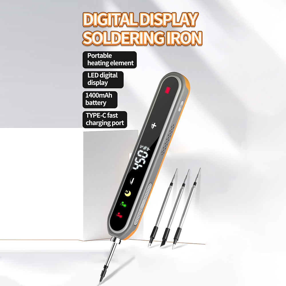 USB 1400mAh Battery Intelligent Soldering Iron Type C Interface Wireless Temperature Control High-power Solder Welding Iron Tool
