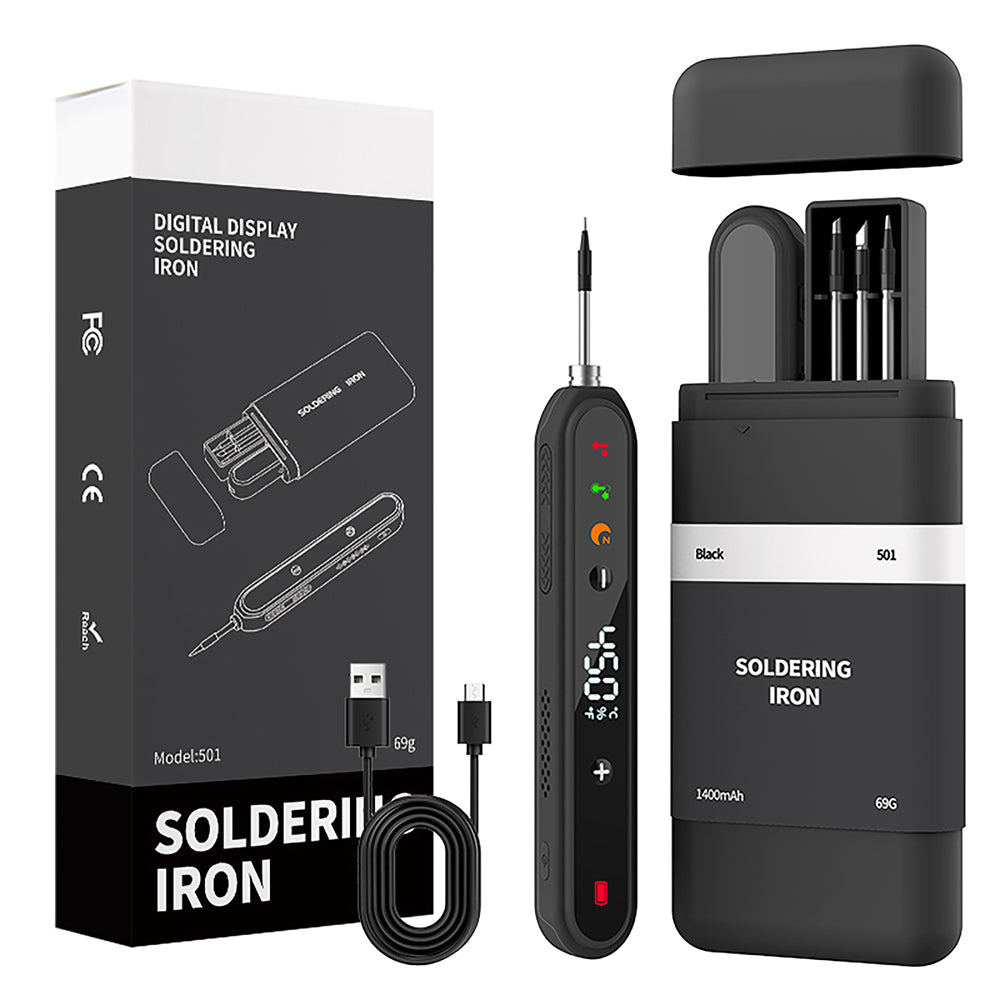 USB 1400mAh Battery Intelligent Soldering Iron Type C Interface Wireless Temperature Control High-power Solder Welding Iron Tool
