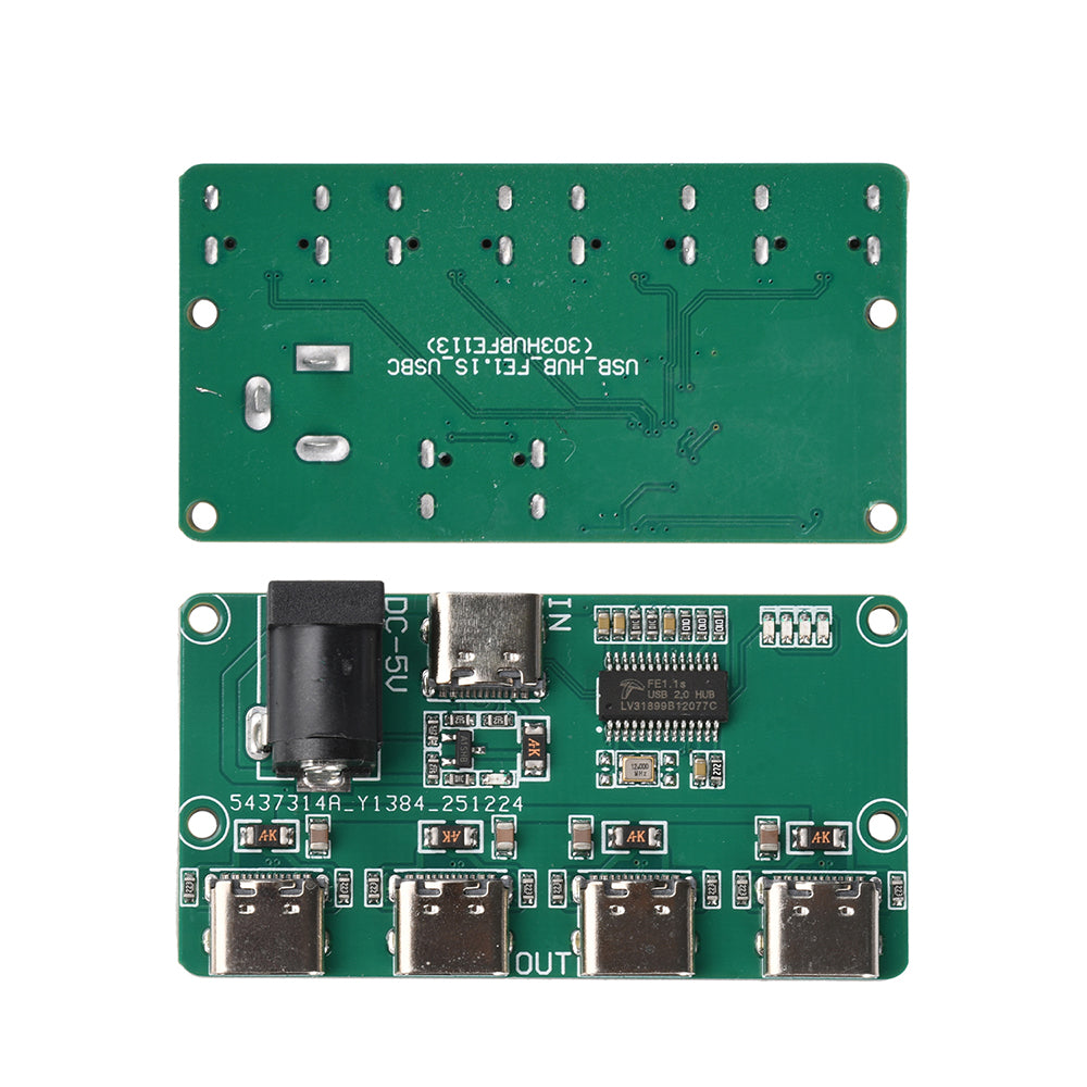 USB2.0 Hub Module DC5V Type C 1 To 4 Port Splitter Board DIY Electronic Circuit Expansion Adapter