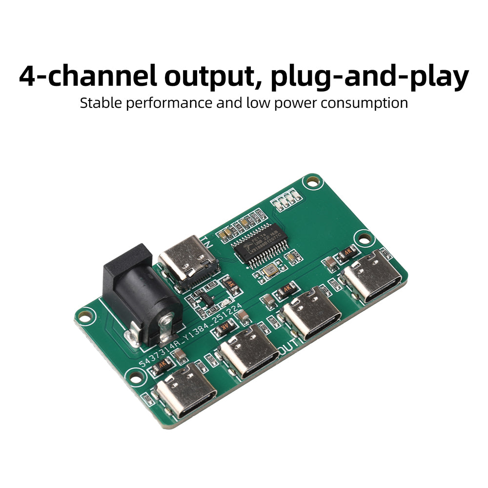 USB2.0 Hub Module DC5V Type C 1 To 4 Port Splitter Board DIY Electronic Circuit Expansion Adapter