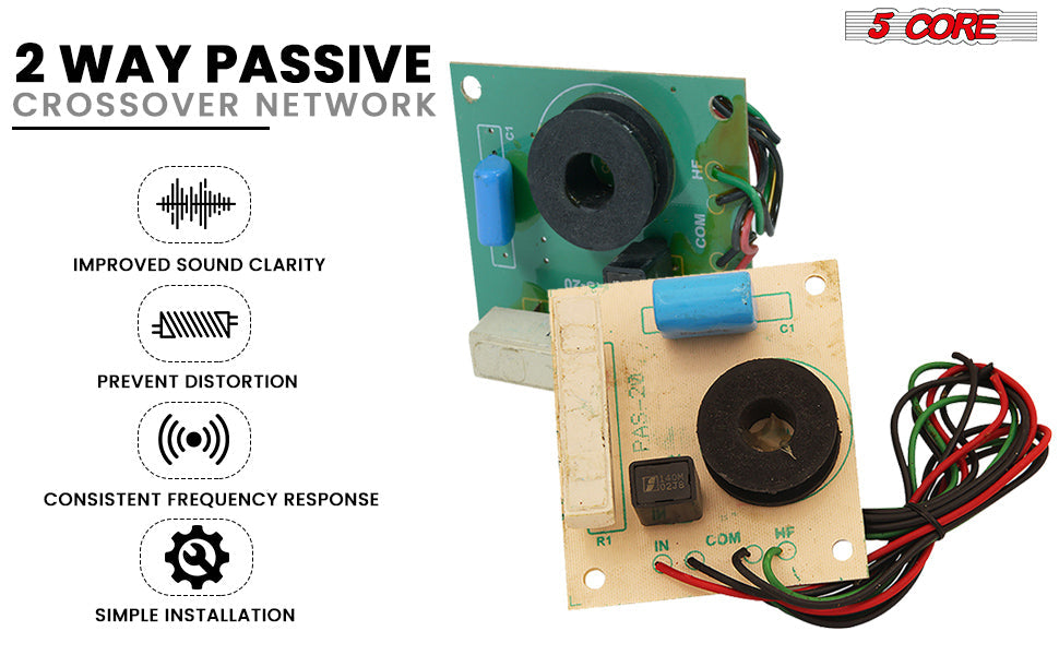 5 Core 1 Way Passive Cross Over Network Frequency Divider Metalised Polyester Capacitors