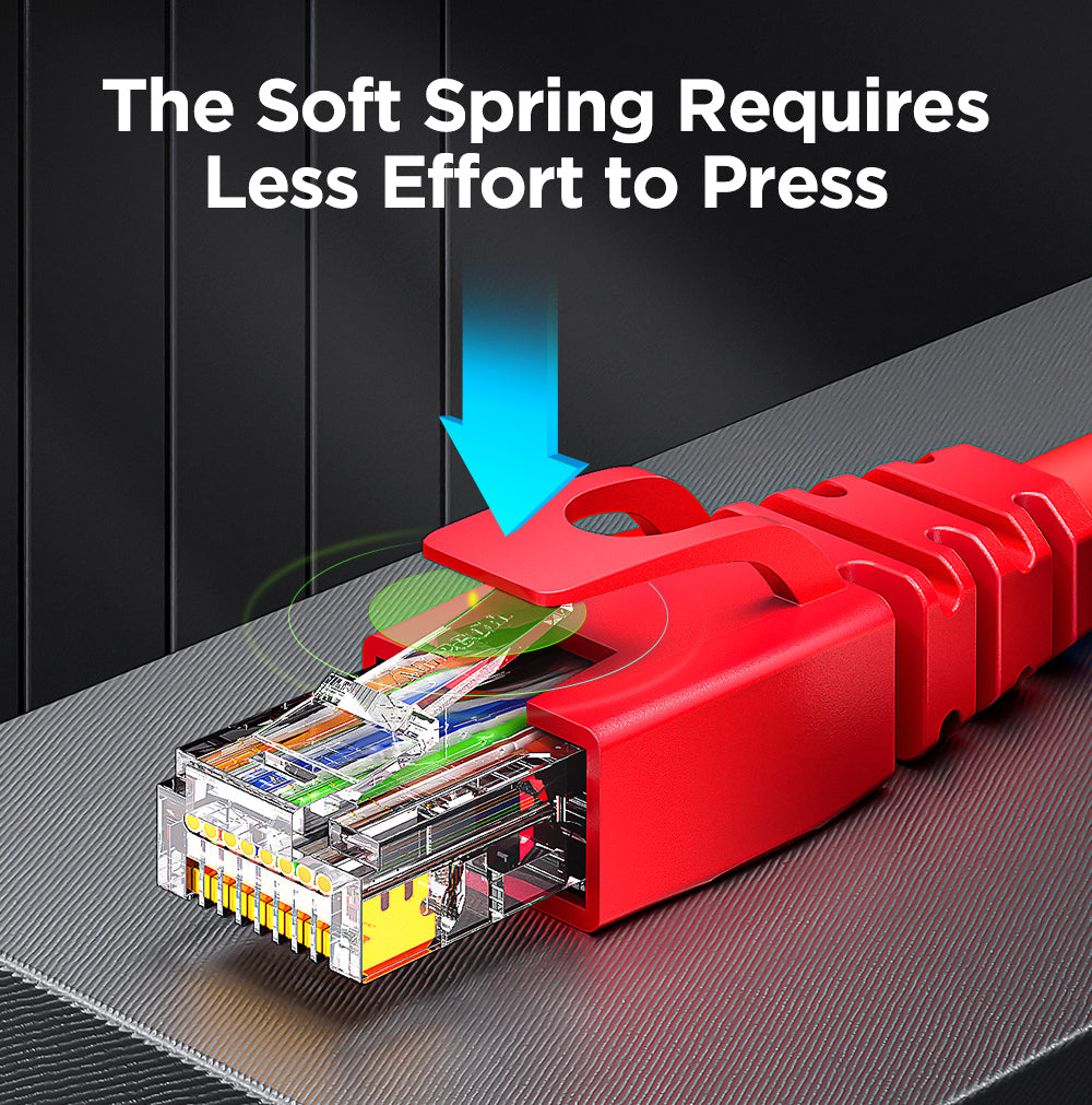 AMPCOM RJ45 Ethernet Network Cable Strain Relief Boots Cable Connector Plug Covers for CAT5 CAT5e CAT6 (Plastic)