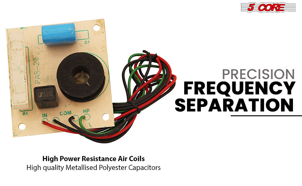 5 Core 1 Way Passive Cross Over Network Frequency Divider Metalised Polyester Capacitors