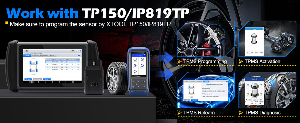 XTOOL TS100 PRO 2 in 1 SENSOR 315MHz & 433MHz TPMS Sensor NTM88 Chip Tire Repair Pressure Monitor Tester Programming Tool