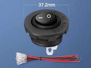 5PCS Round Rocker Switch ON OFF SPST Switch Holder 20mm 12V DC 2 Pin Pre-Wired Waterproof Toggle Switch Shell for Car Automotive
