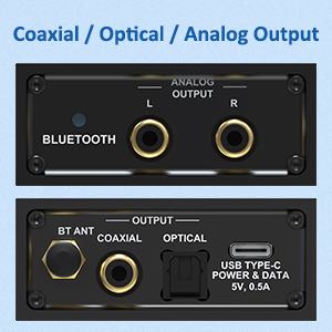 Desktop Bluetooth Receiver BT V5.3/LDAC USB Decoder with Optical Coaxial RCA Output-QCC5171 BEA1 w CE FCC ID Certification