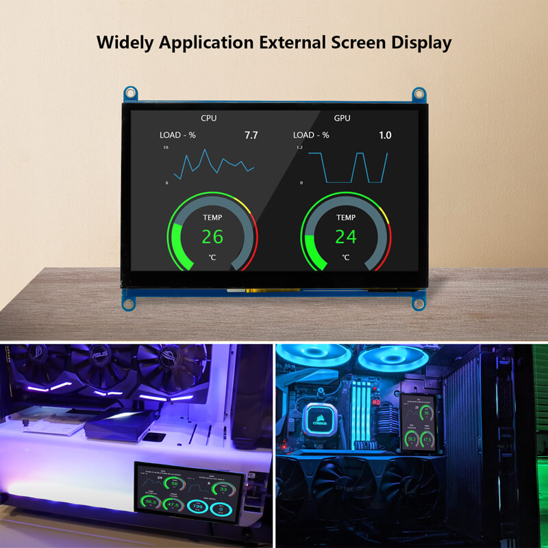 7inch RC070N IPS Raspberry Pi Monitor 7" Touch Display 1024×600 monitor with 9 OSD Languages