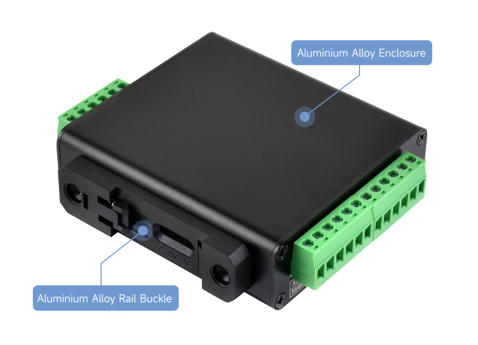 Waveshare 8-Ch RS485 to RJ45 Ethernet Serial Server, 8 Channels RS485 Independent Operation, Optional PoE Function  Rail-mount