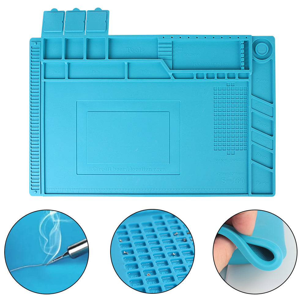 For BGA Soldering Station Silicone Repair Pad Magnetic Heat-Resistant Adsorption Soldering Mat Platform
