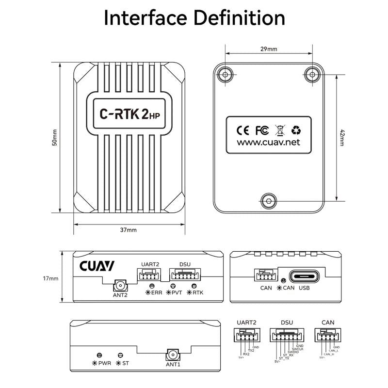 CUAV C-RTK 2HP Dual Antenna Centimeter-level Positioning and Orientation Module High Precision GNSS RTK Module