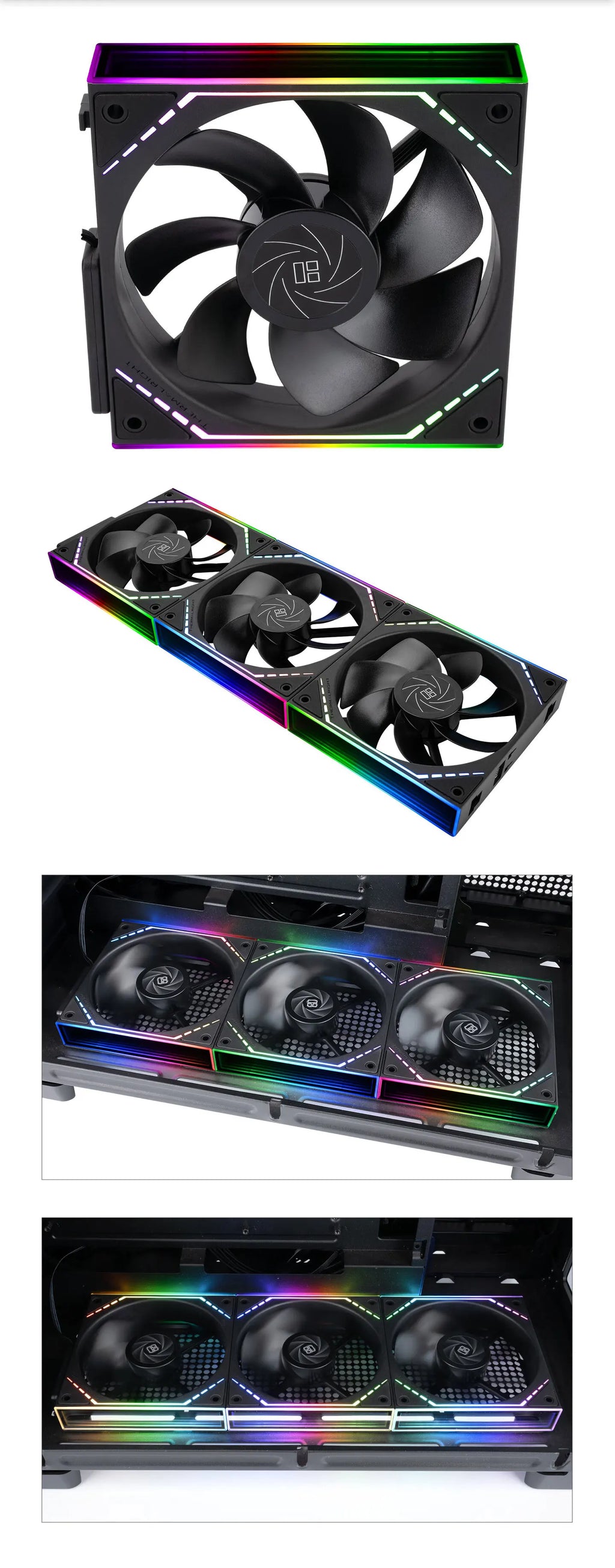 Thermalright TL-M12Q  Computer case cooling fan, wireless splicing/infinity frame/high performance fan