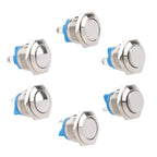 1pc 16mm 1NO High Flat Head Waterproof Momentary Reset Metal Push Button Switch Screw Terminal Car Engine Doorbell PC Power