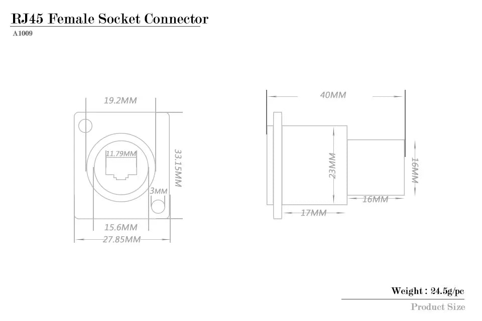 1pc D Type RJ45 Network 8P8C Female Panel Mount PCB Socket RJ45 CAT5/5E/6 Ethernet Extension Adapter Industrial RJ45 Connector