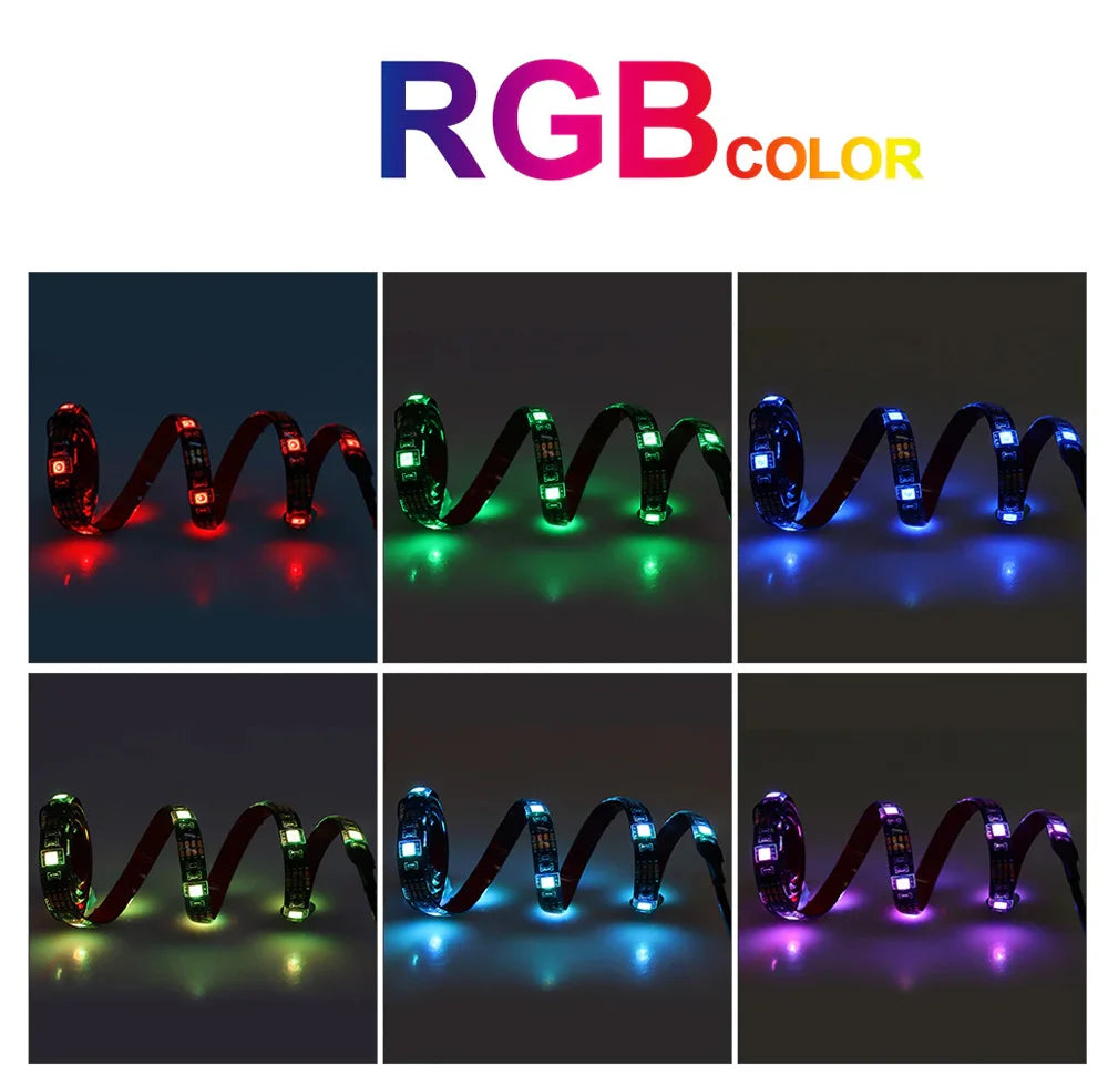 USB Bluetooth RGB Led Strip Light Battery Powered Scooter Flexible Diode Tape Led Backlight For Bicycle Skateboard Bike Lighting