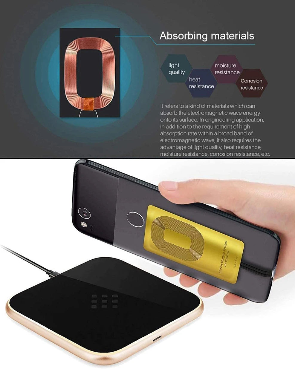 Type C Micro USB Universal Wireless Charging Receiver for Samsung Redmi Note iPhone 5S  6 7 SE Android Wireless Charger Adapter