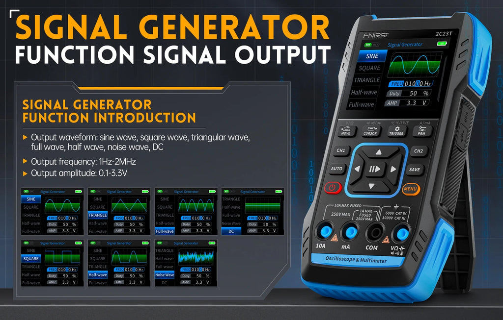 FNIRSI 2C23T 2C53T Upgrade 50MHz Handheld Digital Oscilloscope Multimeter Signal Generator  3 in 1 Dual Channel Automotive Tools