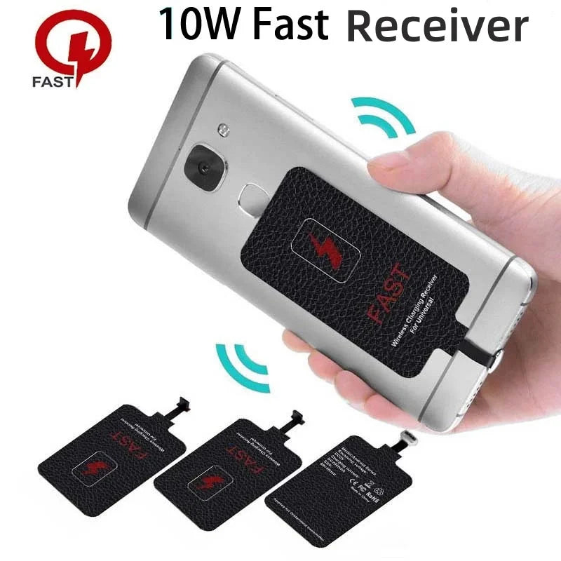10W 5V Wireless Receiver Coil for IPhone5 6 7 Type C Universal Wireless Charging Adapter for Samsung Huawei Xiaomi