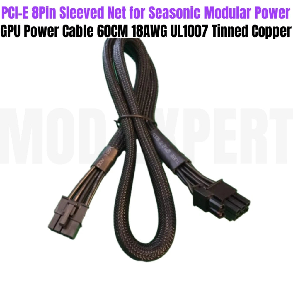 Modular Power Cable for Seasonic X-850, X-750, X-650 KM³ Modular, GPU PCIe 6+2Pin, CPU 4+4Pin, SATA, Molex IDE 4Pin, Main 24Pin