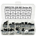 50PCS TO-220 IRF Series Kit IRFZ44N IRF510N IRF520N IRF530N IRF540N IRF640N IRF740 IRF840 IRF3205... MOSFET Power Transistor Kit