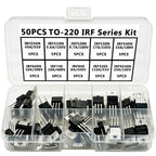 50PCS TO-220 IRF Series Kit IRFZ44N IRF510N IRF520N IRF530N IRF540N IRF640N IRF740 IRF840 IRF3205... MOSFET Power Transistor Kit