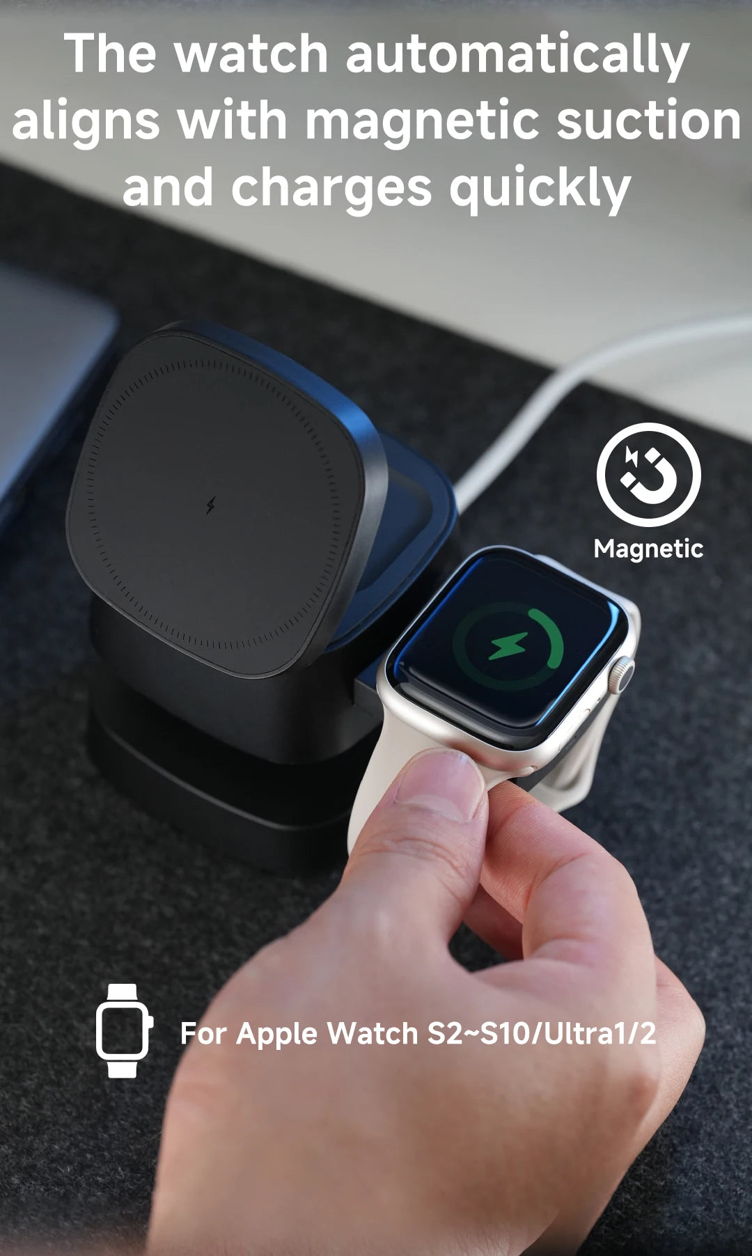 Magnetic 3 in 1 Wireless Charger For iPhone 17 16 15 14 13 12 Fast Charging Station for Apple Watch 10 9 8 7 6 5 Airpods 2 3 Pro