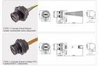 CAZN Waterproof IP67 IP68 Type C Female to Male PFC Flat Cable 3.1 Speed Bayonet-type Type-C 3.1 10GB