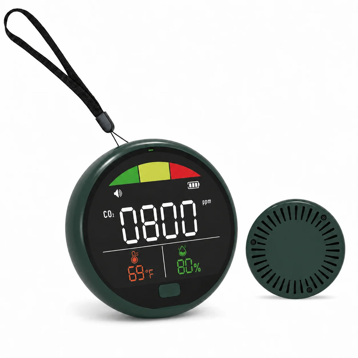 Fabisense PTH-21C Portable NDIR CO2 Detector with Temperature Humidity Carbon Dioxide Monitor for Home Office Car RV