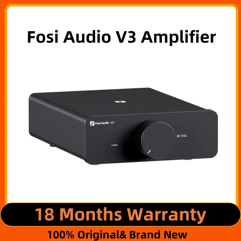 Fosi Audio V3 Stereo Power Amplifier 300W X2 TPA3255 Class D Mini Speaker Amp 2 Channel Audio Amplifier for Passive Bookshelf