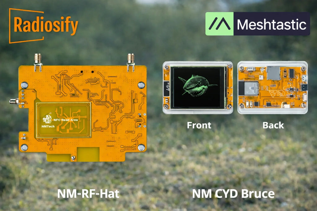 NM-RF-HAT Module & Bruce GPS for ESP32 CYD CC1101 nRF24 PN532 NFC IR Multi-Band RF Expansion Zero-Conflict Board