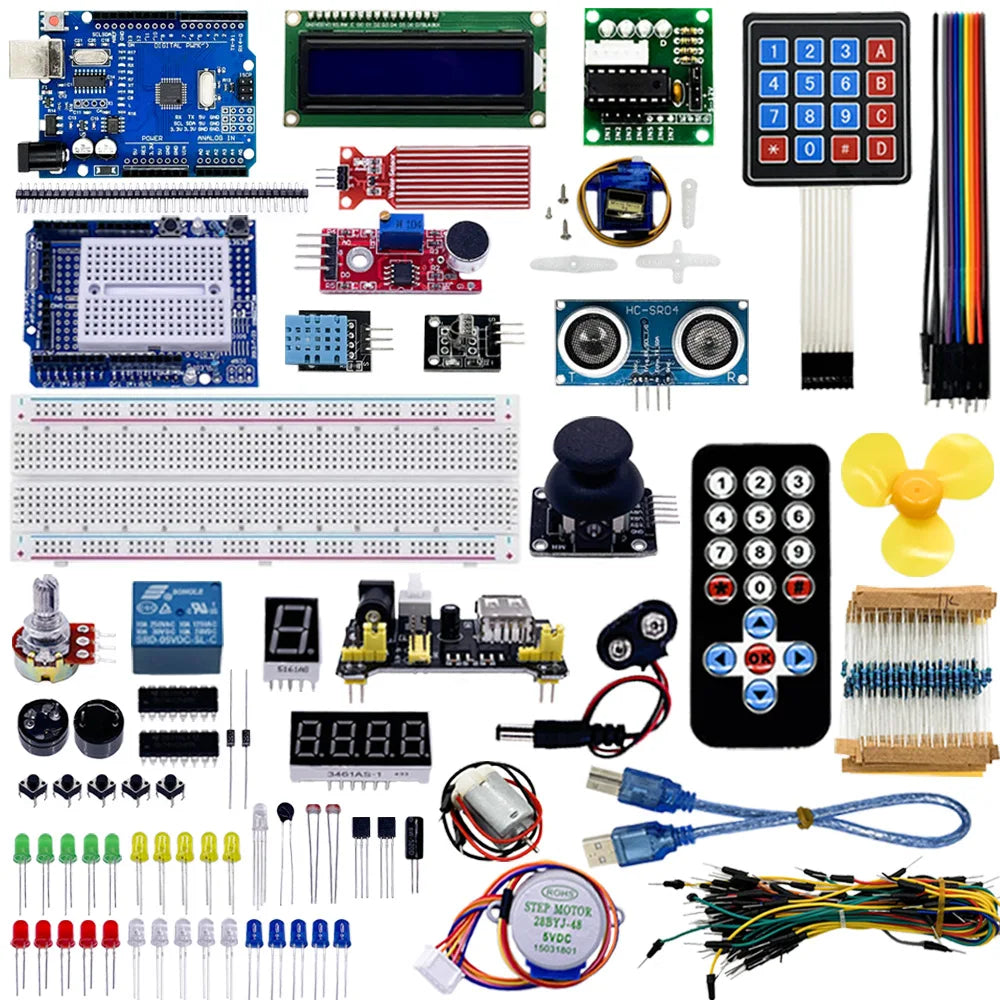 Electronic Starter Kit RFID Upgrade Kit for arduino R3 board 830-Hole Breadboard Super Starter Learning Kit for ATmega328P