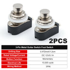 FILN SPST Momentary Soft Touch Push Button Stomp Foot Pedal Switch Electric Guitar Switch OFF-Momentary ON