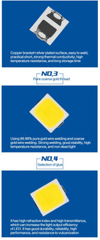 50-100pcs SMD LED 2835 White Chip 0.5 W 1W 3V 6V 9V 18V 36V 100-130LM Ultra Bright Surface Mount LED Light Emitting Diode Lamp