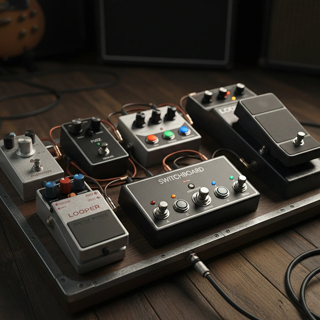 FILN SPST Momentary Soft Touch Push Button Stomp Foot Pedal Switch Electric Guitar Switch OFF-Momentary ON