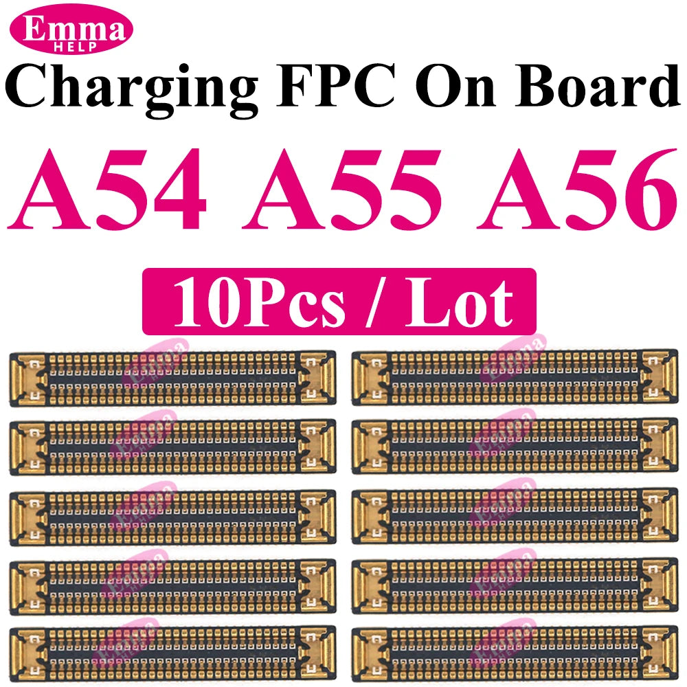 10pcs Original Charging Port FPC Connector For Samsung A04 A05 A14 A15 A24 A25 A34 A35 A52 A53 A54 A55 Mainboard Flex Clip