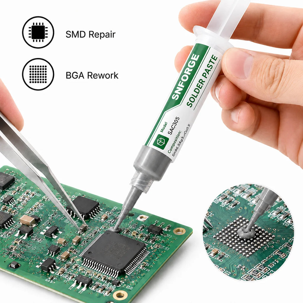SAC305 Solder Paste Welding Tin Sn99Ag0.3Cu0.7 Sn96.5Ag3.0Cu0.5 BGA Welding PCB SMD SMT Flux Lead-Free Soldering Repair No-clean