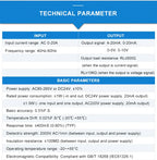AC Current Transmitters 220VAC Power Supply 1000V AC Voltage Transducer Sensor 0-1A 5A 10A 20A AC 4-20mA Output
