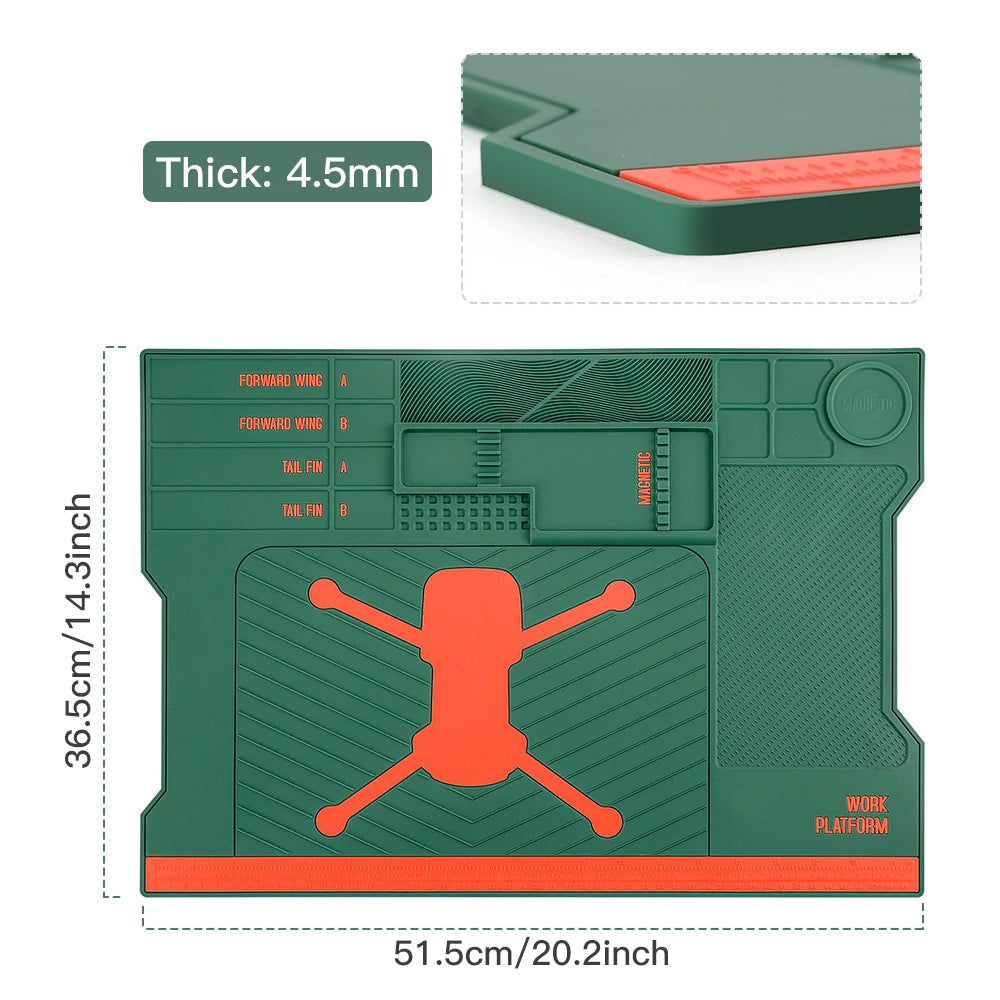 Drone Professional Maintenance Work Pad with Magnetic Insulation Heat-resistant Workbench Anti-scalding Mat for Soldering