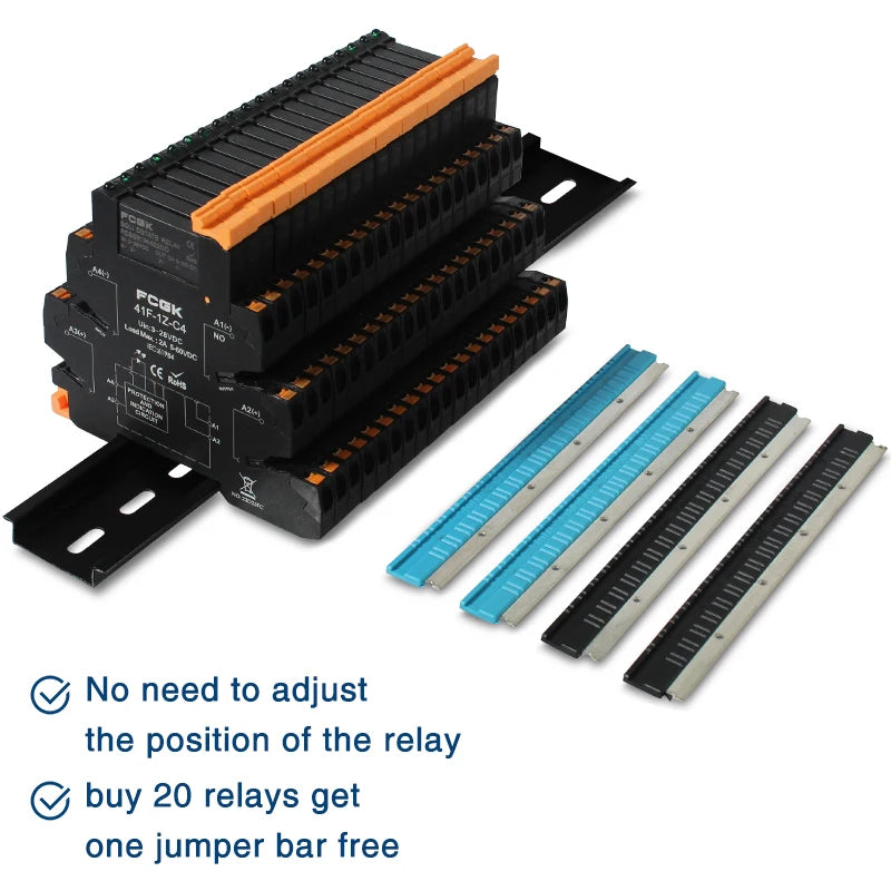FCGK DC Control AC Slim Interface Solid State Relay Module DIN SSR Slim Relay DC Control DC 41F-1Z-C2/C4 SSR Relay DIN Rail