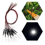 50pcs 0402 0603 With Resistance SMD Lamp Micro Litz Led Pre-soldered Chip Wired 12V Railway Model Toy Light DIY Leads Wires 30cm