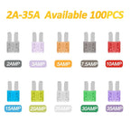 100/300PCS Micro 2 Blade Fuse ATR/APT Micro2 Fuse ATR/APT Blade Fuse 2A-35A Kit Replacement Fuses for Boat Truck SUV Automotive