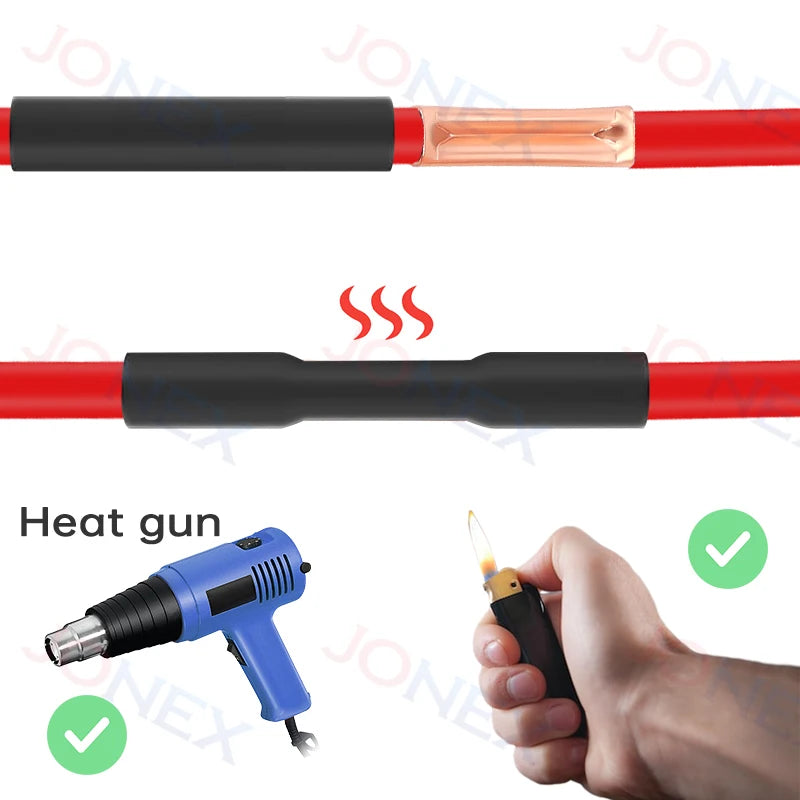 100PCS GT Copper Terminal Connectors Electrical Wire Cable Crimp Connecting Tubular Ferrules or for Lugs Have Heat Shrink Tubing