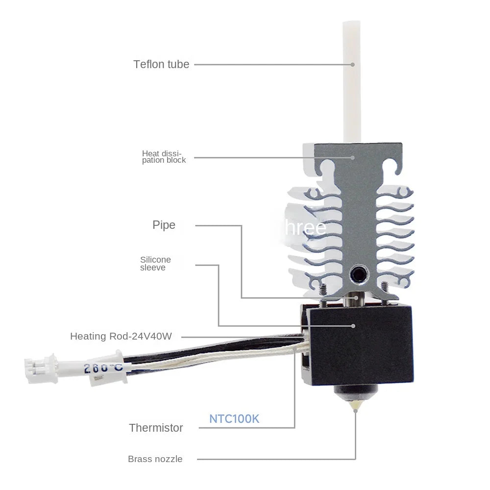 Creality Ender 3 V3 SE Hotend Kit, and Extruder Hotend Heater Block /Heatsink/Thermistor/Heating Rod Tube for Ender3 V3 SE